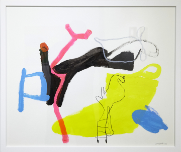 Zeichen + Formen Nr.2 | 2022 | Hannes SteinertAcryl auf Papier, 50x60cm  mit Holzrahmen